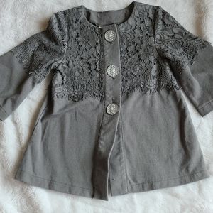 ⚘4 for $24⚘ Gray Lacey Dressy cardigan sweater 3T